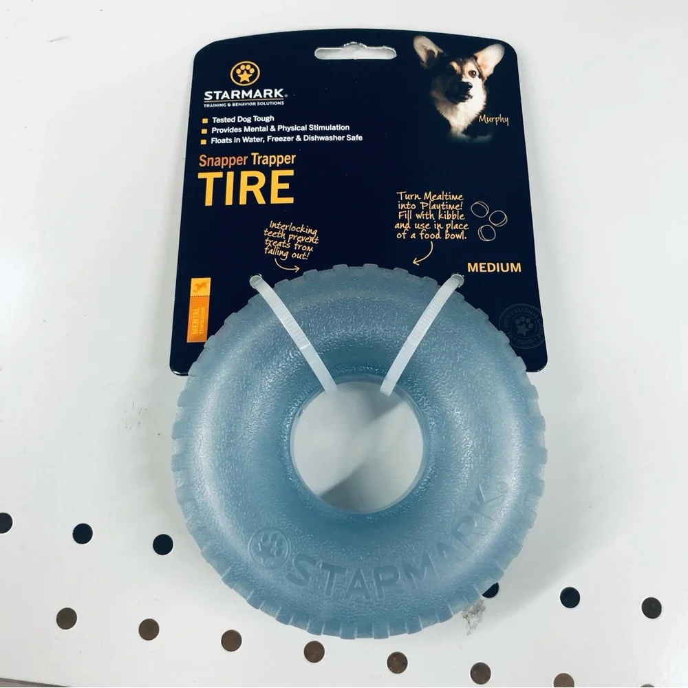 NEW STARMARK Snapper Trapper Tire Toy Dog Cat Medium Blue